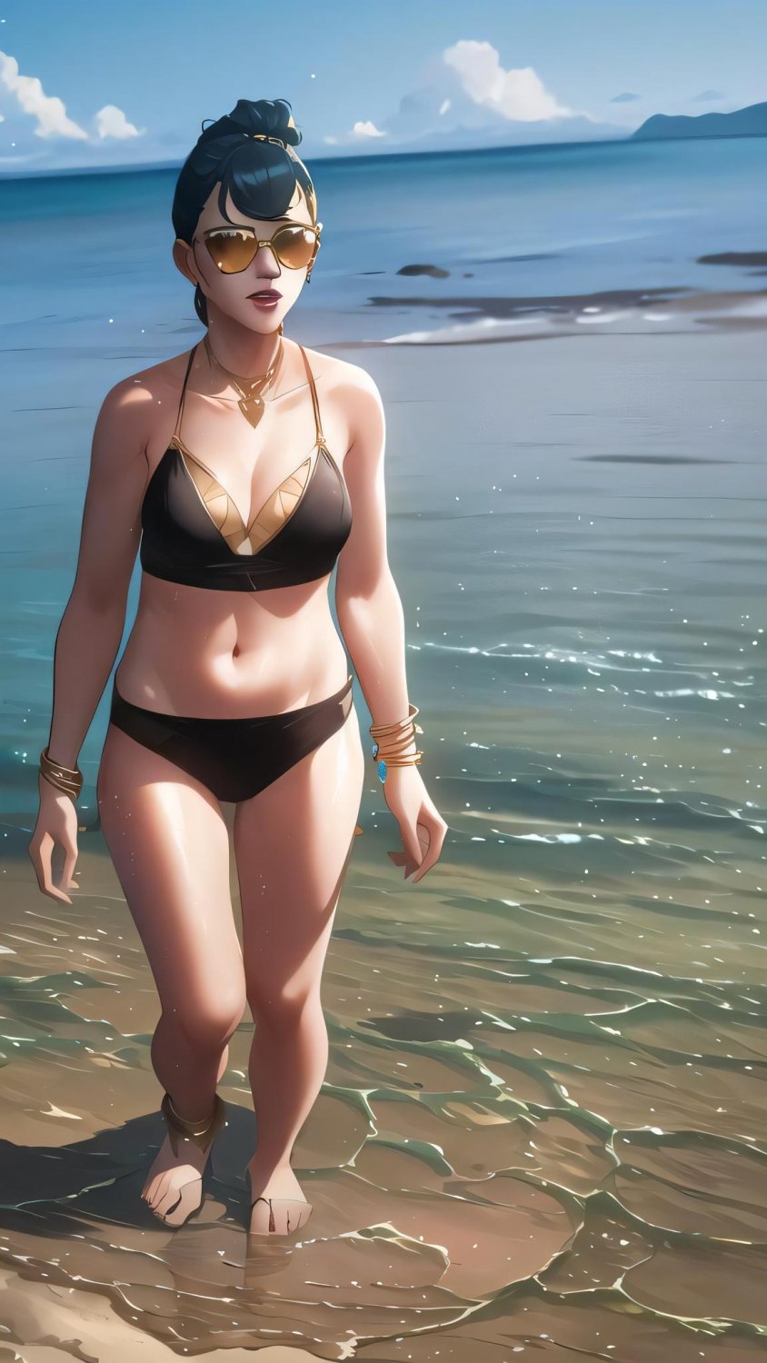 Same picture of wife at the beach with different AiMirror styles. Tell me your favorite! #O2jUnpFZ